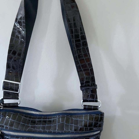Brighton Navy blue Croc Pattern Bag - Picture 4 of 15